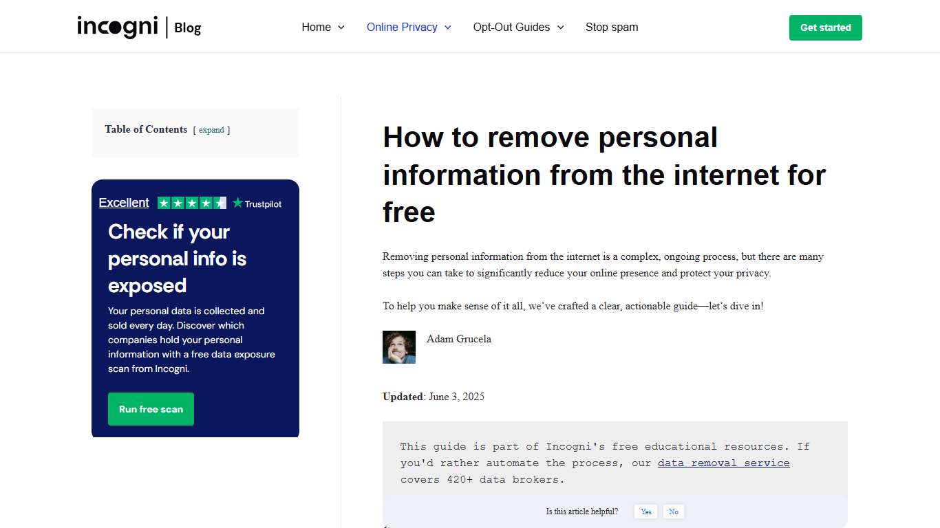 How to remove personal information from the internet for free [2026] | Incogni